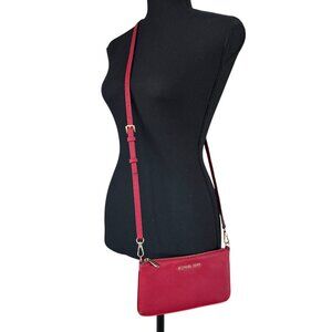 MICHAEL KORS Jet Set Travel Slim Red Crossbody Wallet Bag